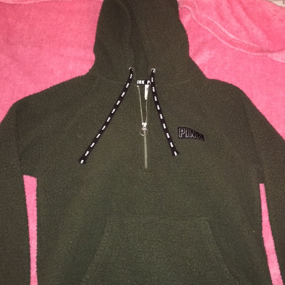 Army Green quarter zipped Sweater